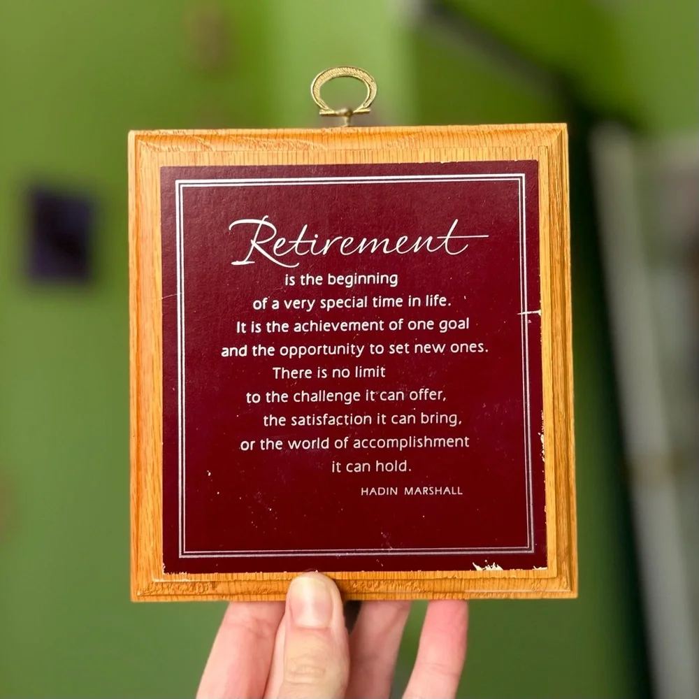 VTG Retirement Wooden Positive Life Plaque Wall Decor Art